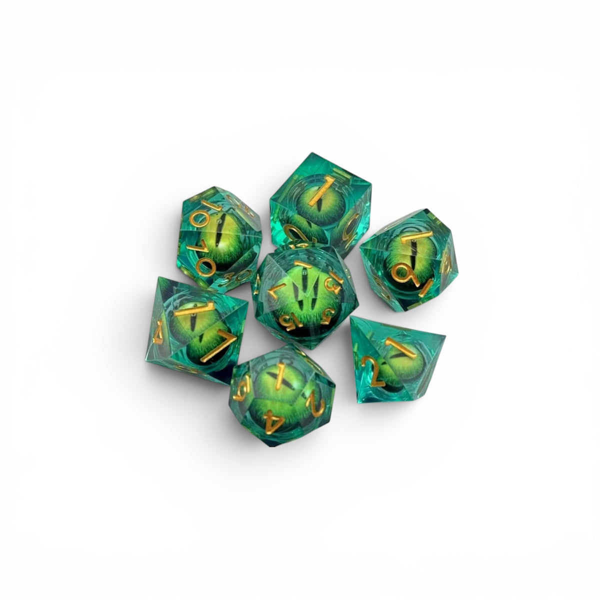 Dragon Eye Dice Set - 7 Pcs (Green)